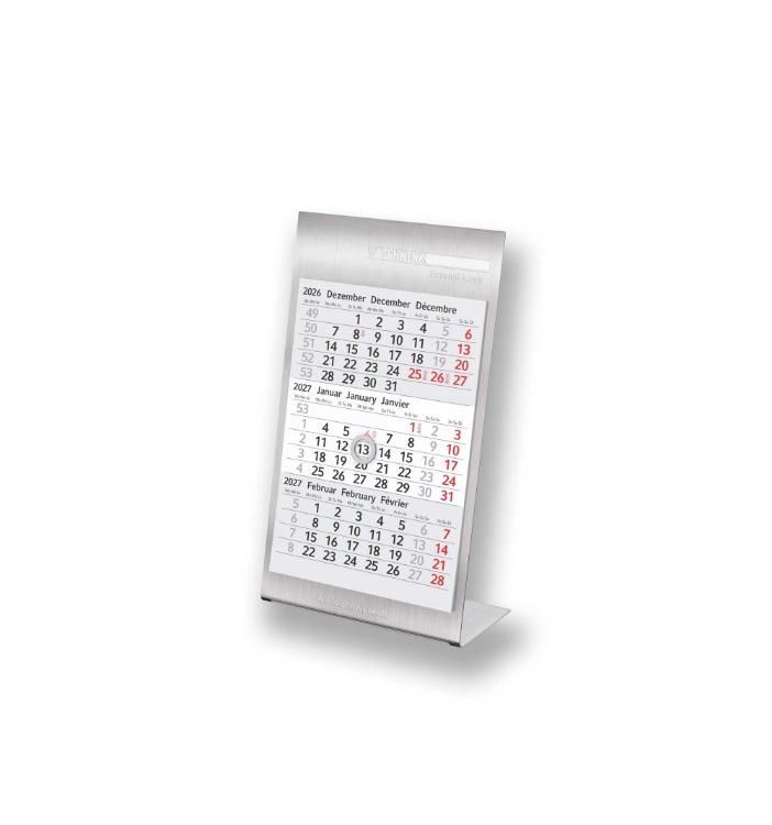 Bild von 3-Monats-Tischkalender aus Edelstahl 